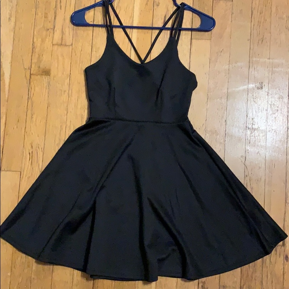 spaghetti strap black criss cross dress